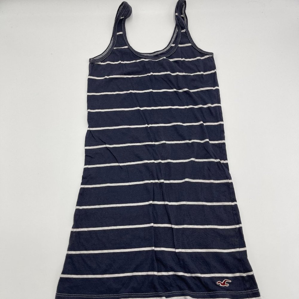 Hollister Navy and White Striped Tank Small